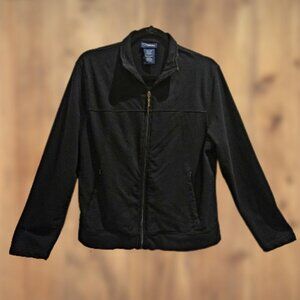 Catalina Black Cotton Front Zip Jacket - L (12/14)